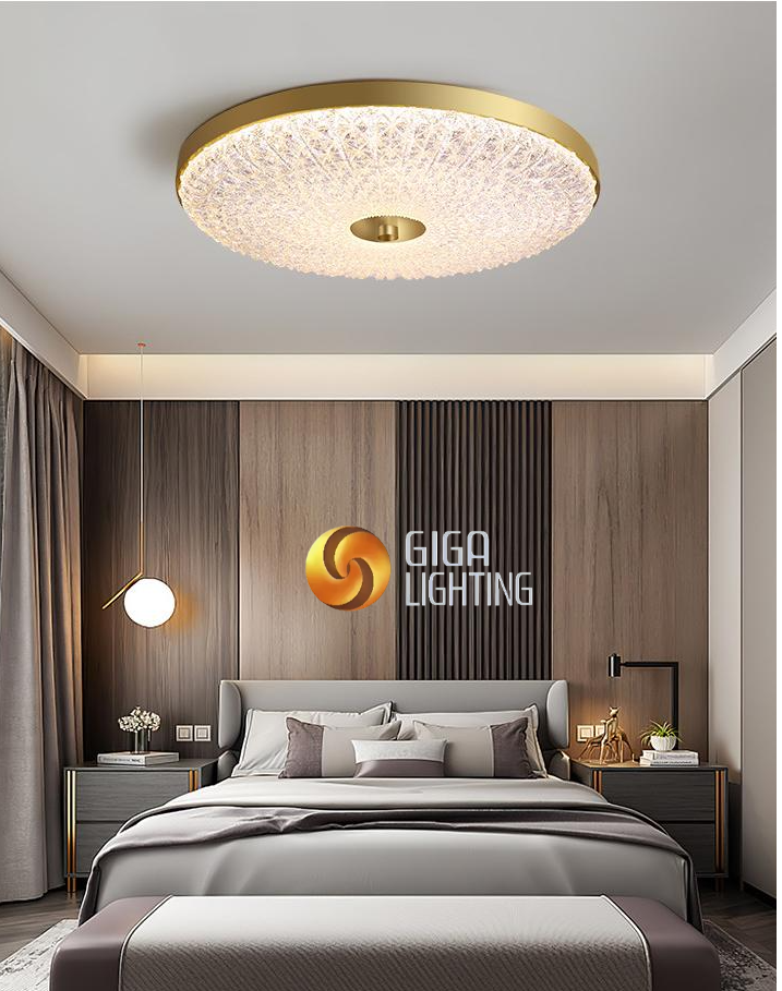 LED plafonnier chambre moderne luxe atmosphère ronde salon balcon télécommande cristal plafonnier