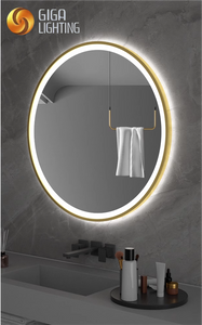 Cadre en alliage d'aluminium Certification CE Lampe de miroir LED Lampe électroluminescente Miroir Lavabo de toilette Miroir rond mural Salle de bain Miroir intelligent Salle de bain