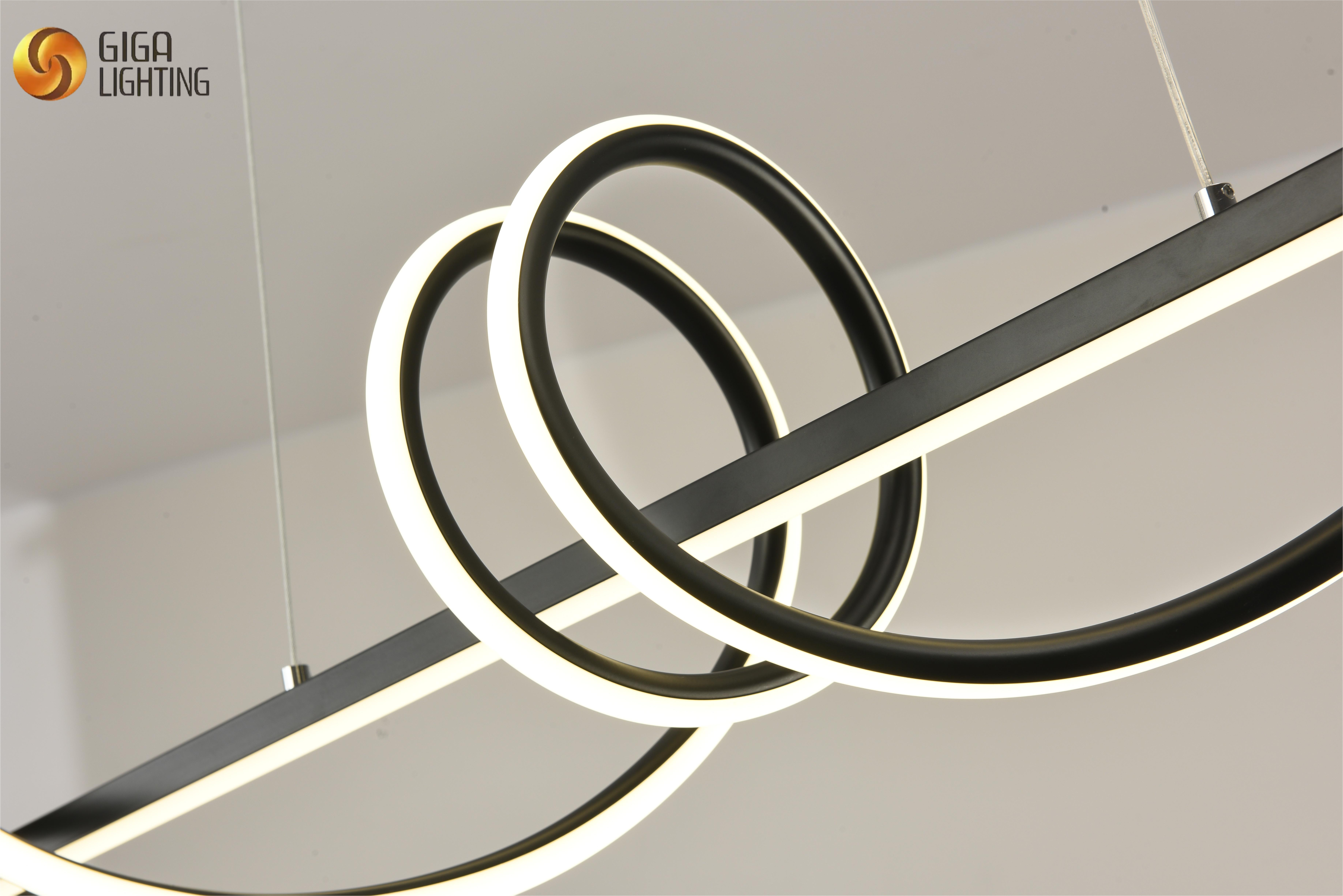 CE spirale conception linéaire pendentif moderne LED lustre pendentif LED éclairages salon maison salle à manger conçu lustre
