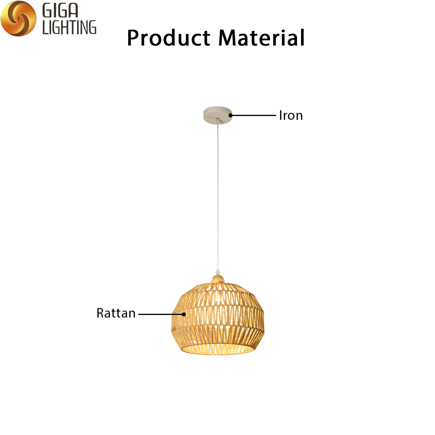 Lampe à suspension en rotin et bambou naturel, tambour rond fabriqué à la main, lustre fait à la main