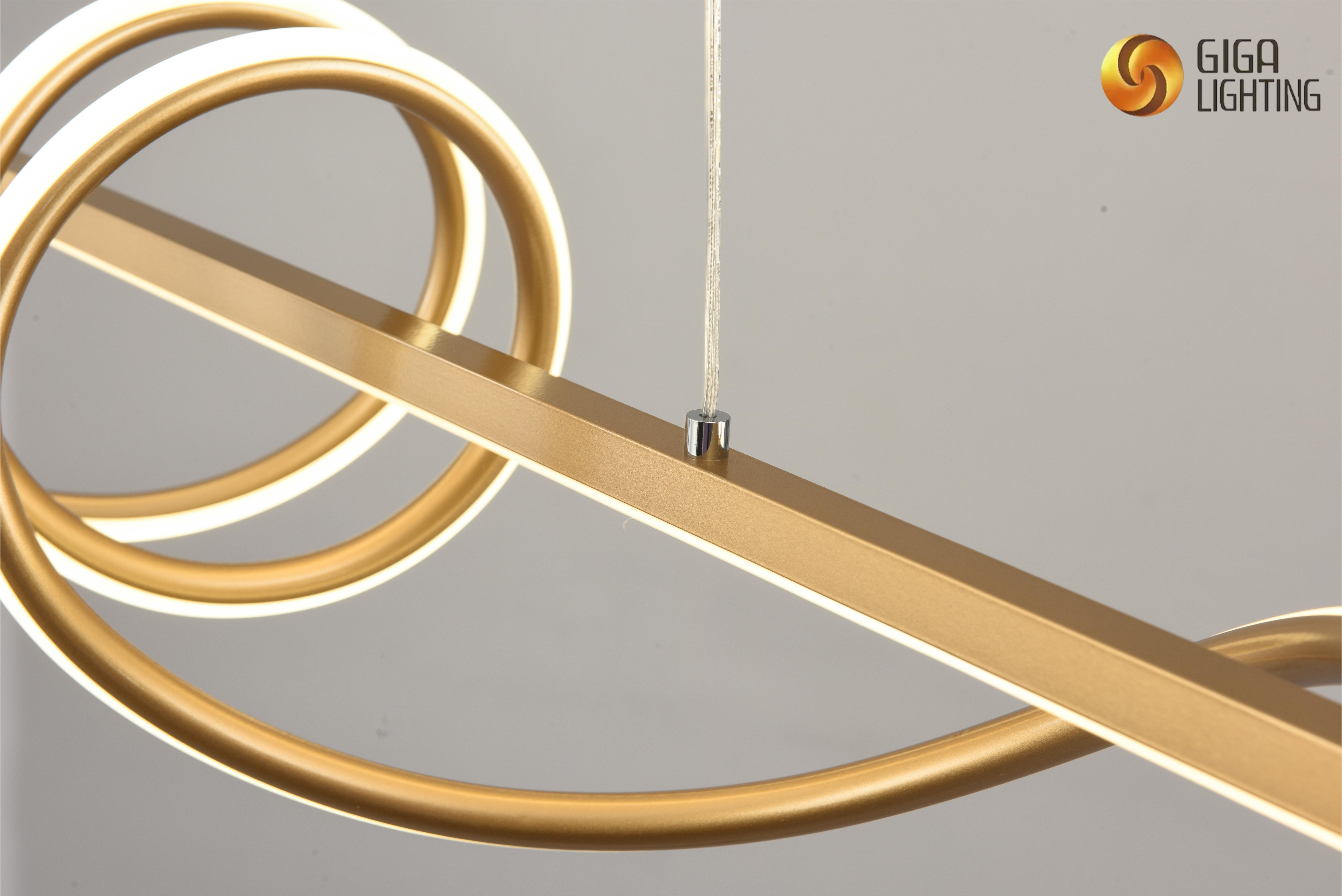 CE spirale conception linéaire pendentif moderne LED lustre pendentif LED éclairages salon maison salle à manger conçu lustre