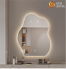 Miroirs de salle de bains en forme de CE, miroir intelligent éclairé avec lumières, miroir créatif en nuage, support mural pour salle de bains, miroir de maquillage irrégulier