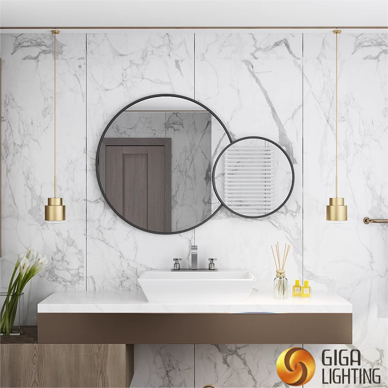 VDE – miroir rond Double décoratif et créatif pour salle de bain, avec lumières LED, anti-grenouille 3CCT