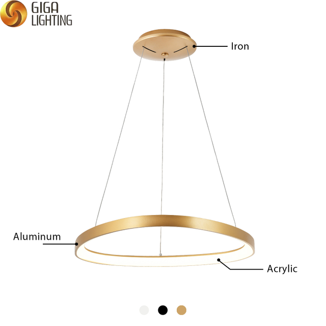 Luminaire suspendu LED à anneau triangulaire sans scintillement CE 85-265 V