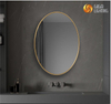 Miroir mural ovale encadré en alliage d'aluminium IP44, pour salle de bains, miroir HD mural, miroir de maquillage, miroir de vanité