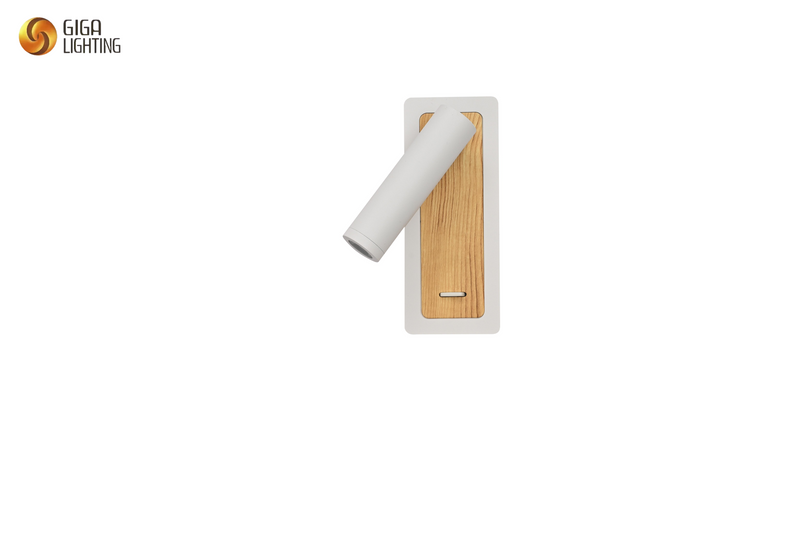 Chevet moderne fer mur LED lumière spot en bois base de pluie chambre couteau interrupteur