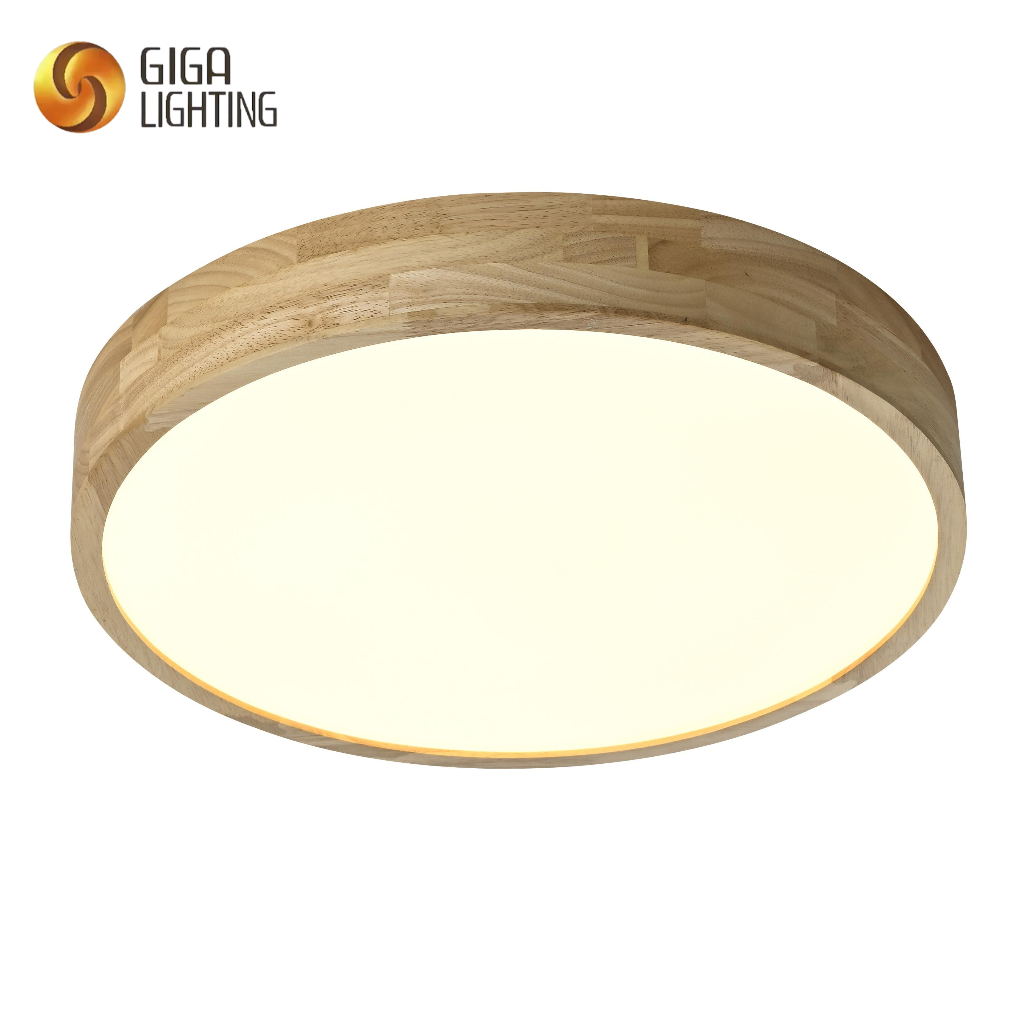 Plafonniers led ultra fins en bois d'origine, luminaire de plafond pour chambre à coucher, vente en gros, conteneur d'exportation, prix, agent d'approvisionnement