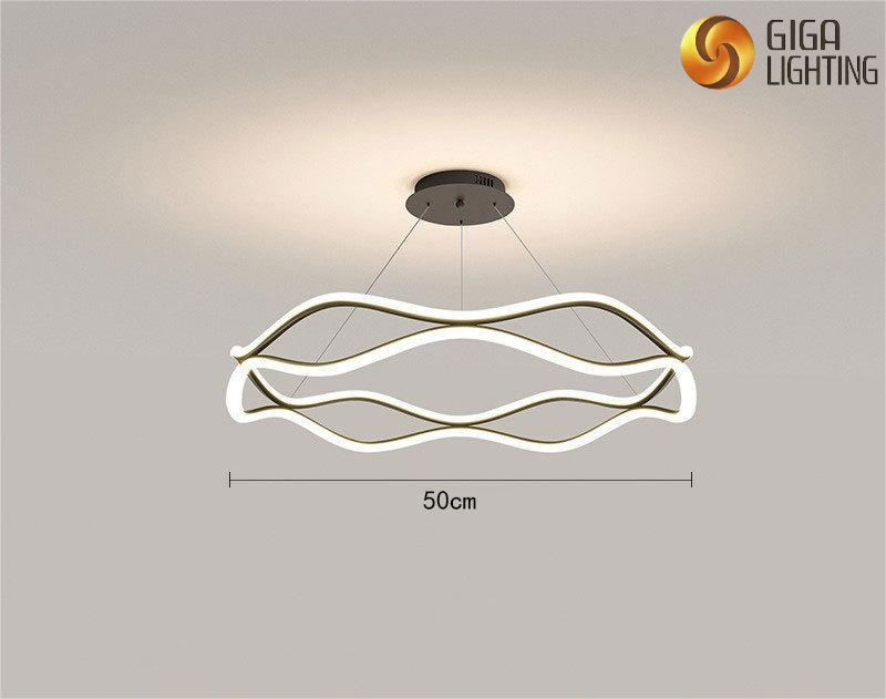 Chambre Pendentif Lumière Salon LED Lumières Moderne Simple Spectre Complet Protection Des Yeux Anneau Art Dîner Table Bar Lustres