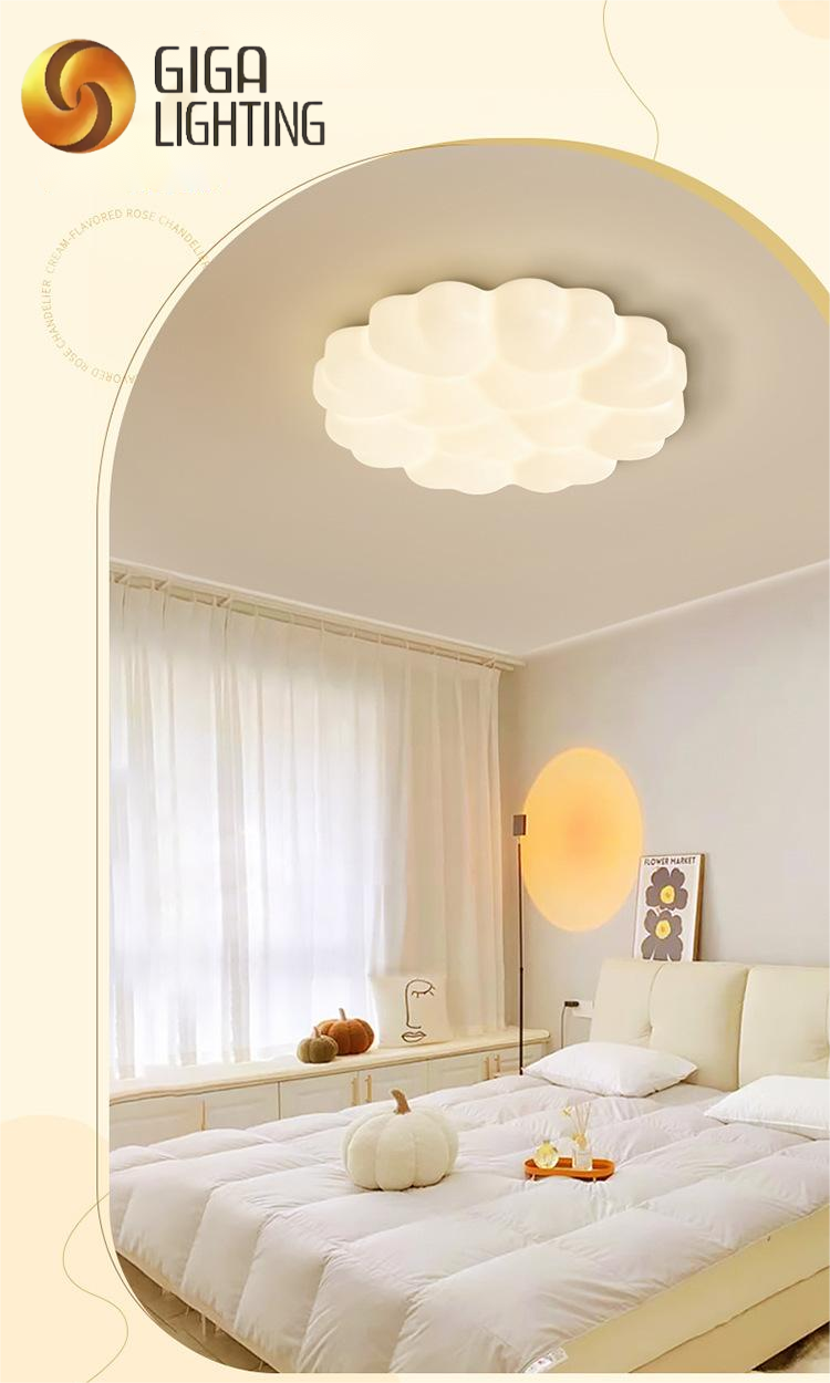 Plafonnier LED pour chambre d'enfant, Protection des yeux, Style crème CE, plafonnier