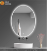 ETL Salle de Bains Écran Tactile Intelligent Miroir Lumineux sans Cadre Ovale LED Miroir étanche Miroir Anti-buée Mural Salle de Bains Miroir de Maquillage Suspendu