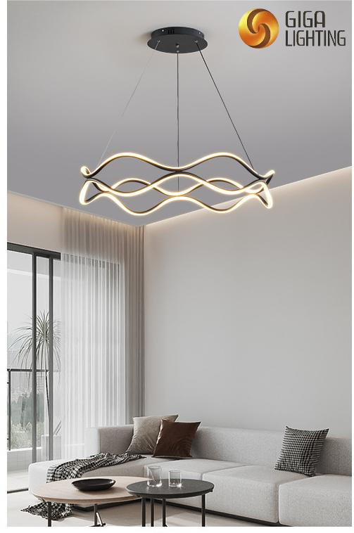 Chambre Pendentif Lumière Salon LED Lumières Moderne Simple Spectre Complet Protection Des Yeux Anneau Art Dîner Table Bar Lustres