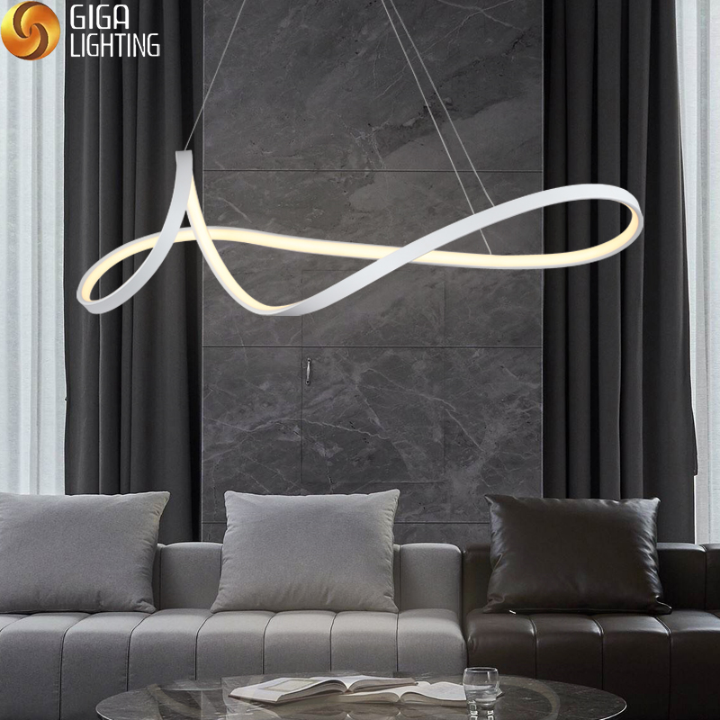 Lustre led de luxe en forme d'art, en aluminium, multi-bras, éclairage moderne, pour maison et hôtel