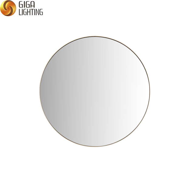 Miroir de salle de bain, miroir rond simple miroir rond en aluminium miroir de salle de bain perforé moderne nordique avec LED étanche et anti-buée