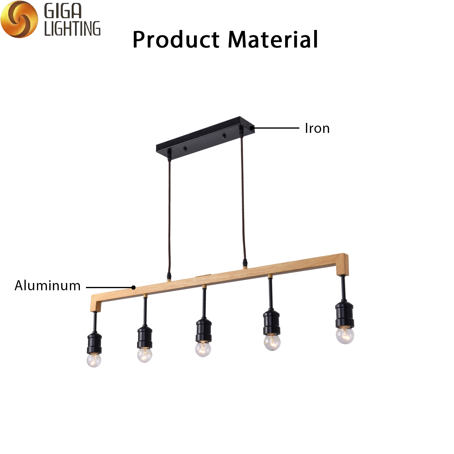 TUV VDE lampe à suspension postmoderne en bois avec île, classique, meubles de bureau et de maison, ventes en magasin