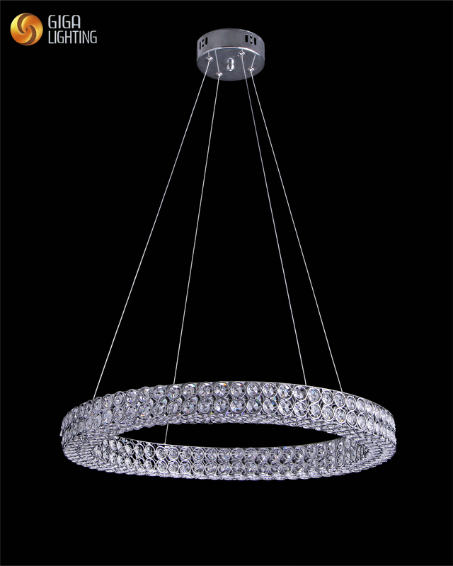 CE production en vrac en gros pendentif élégant luminaire suspendu en cristal: conception unique avec cadre en métal, éclairages de salon idéaux