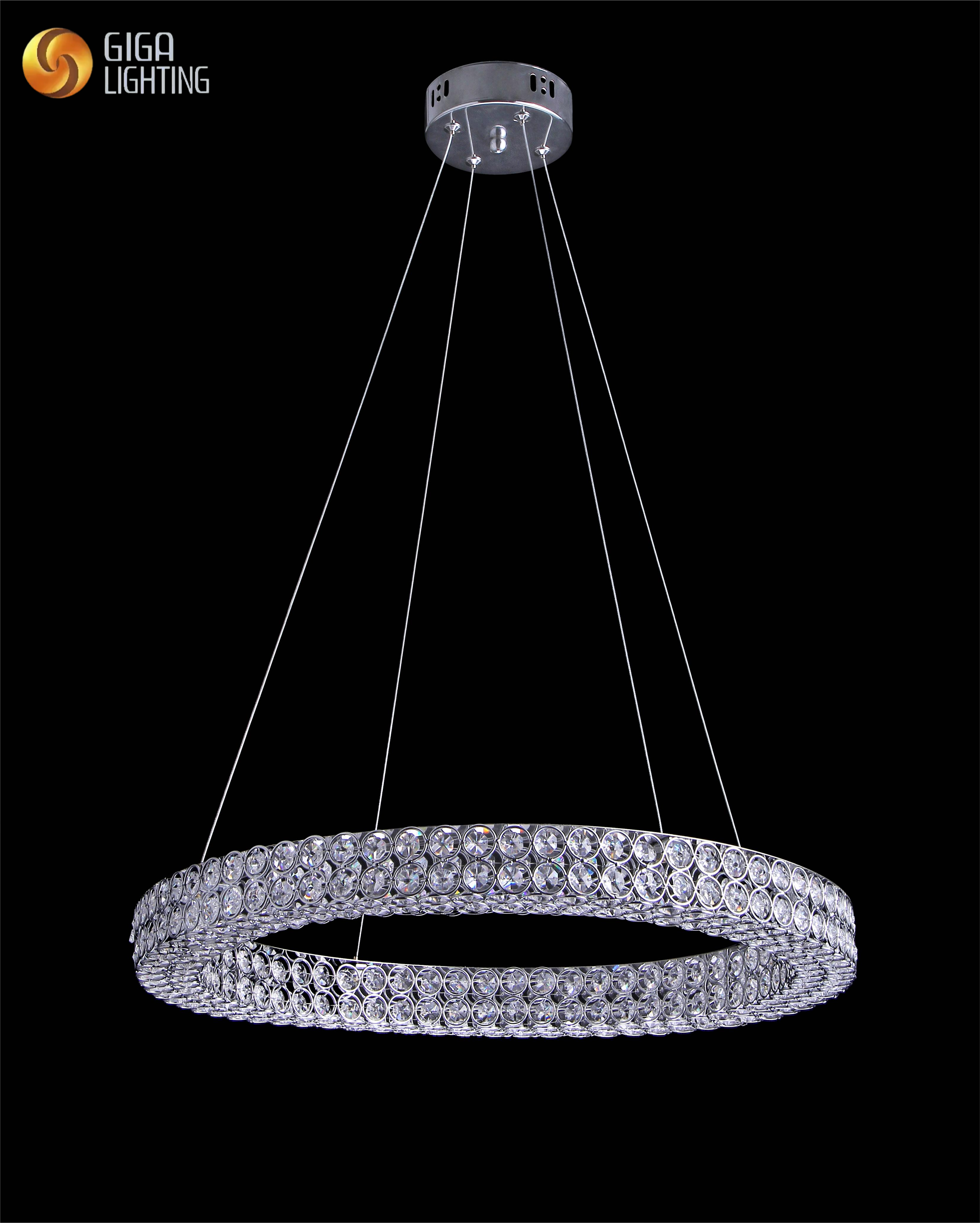 CE production en vrac en gros pendentif élégant luminaire suspendu en cristal: conception unique avec cadre en métal, éclairages de salon idéaux