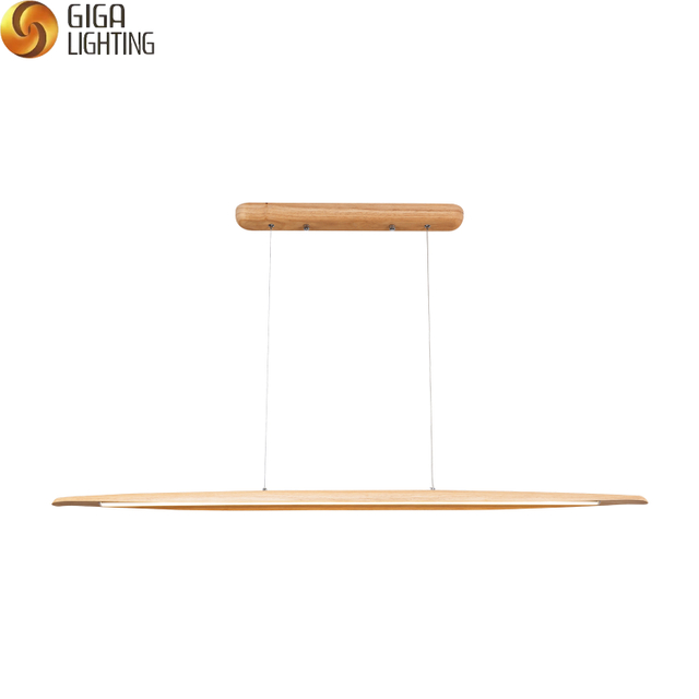 Lampe à suspension en bois massif, lustre led long et original Unique et Unique pour restaurant, CE